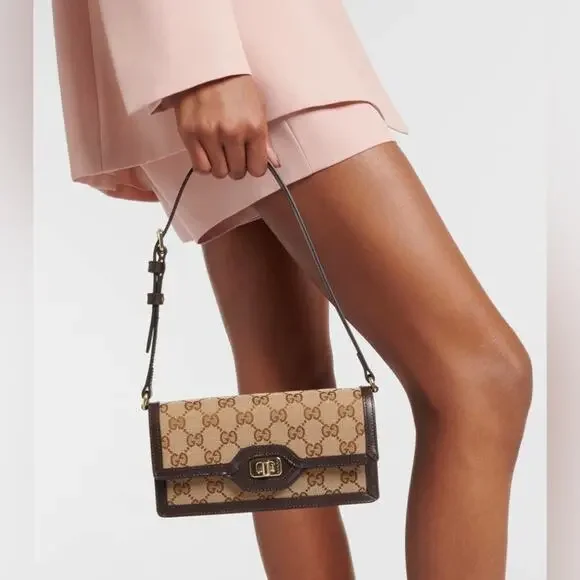 Gucci Luce gg Beige and Brown Shoulder Bag - Picture 4 of 11